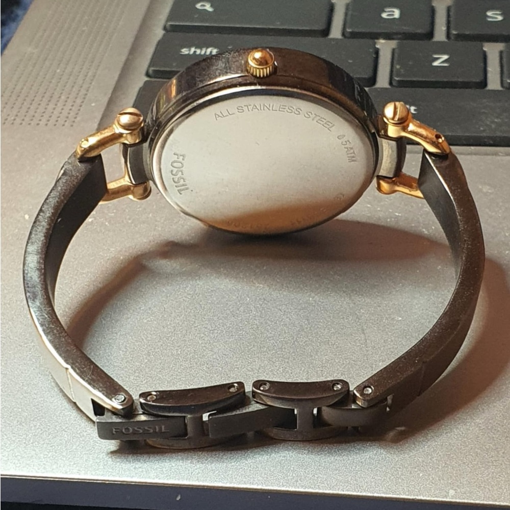 Fossil Georgia Gunmetal/Goldtone Women's Watch - Picture 3 of 4